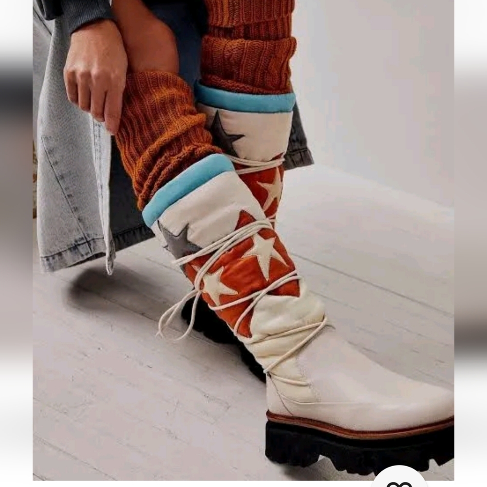 Free People Montrose Star Print Puffer Boots